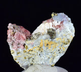 3.2cms RHODOCHROSITE QUARTZ PYRITE CHINA CRYSTAL RHOMBOHEDRAL MINIATURE RB660