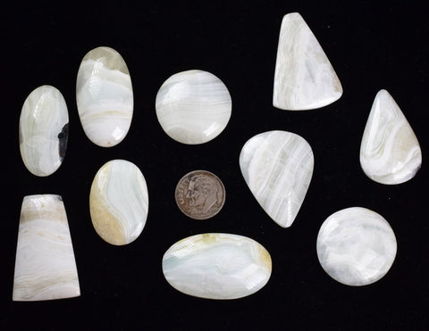 LOT  10 PERUMAR STRONTIANITE ARAGONITE SCENIC QUALITY LOOKS LIKE LARIMAR BB331