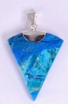 3.8cms BLUE OPAL SCENIC CABOCHON SILVER 950 PERU SEASCAPE PENDANT JEWELRY BB154