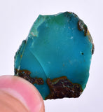 18.5cts GEM SILICA DRUZY CHRYSOCOLLA LILY MINE PERU CHALCEDONY ROUGH SB173