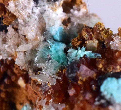 5.4cms CHRYSOCOLLA MALACHITE SELENITE CRYSTALS PERU QUARTZ CALCITE CB28