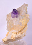 11.7cm TWIN AMETHYST ON JAPAN LAW TWIN QUARTZ MINERAL SPECIMEN PERU UNIQUE AB243