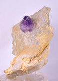 11.7cm TWIN AMETHYST ON JAPAN LAW TWIN QUARTZ MINERAL SPECIMEN PERU UNIQUE AB243