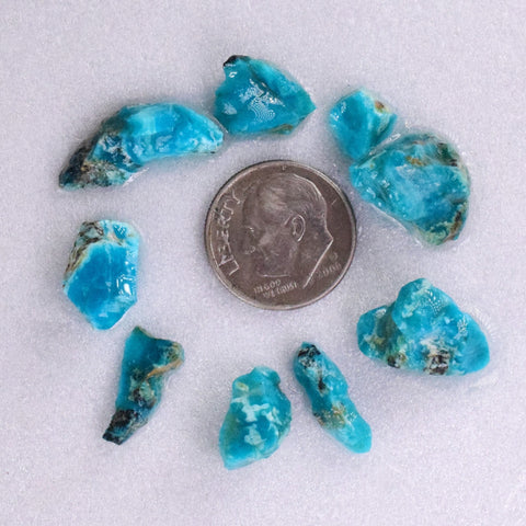 31carats GEM SILICA CHRYSOCOLLA CHALCEDONY PERU HIGH YIELD NEW FIND ROUGH SB85