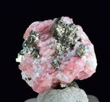 1.2cms RHODOCHROSITE PYRITE CHINA CRYSTAL RHOMBOHEDRAL MINIATURE RB636