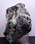 15.5cms GEOCRONITE GREEN FLUORITE  CRYSTAL GALENA PERU MILPO PERU SHINY KB22