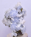 3.8cm  BLUE DOLOMITE SELLAITE CRYSTALS CHALCOPYRITE QUARTZ CALCITE PERU GB34