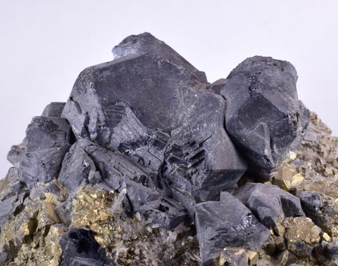 9.8cms GALENA QUARTZ PYRITE CRYSTAL CUBIC PERU MINERAL SPECIMEN  GB18