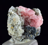 1.5ms RHODOCHROSITE FLUORITE PYRITE CHINA CRYSTAL RHOMBOHEDRAL MINIATURE RB629