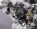 10.5cms GEM PYRITE APATITE SCHEELITE (?) SPHALERITE QUARTZ PERU CRYSTALS MB129