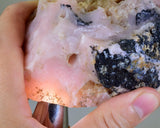 775grs. PINK OPAL NATURAL GLOBE FISH ? PERU ROUGH TRANSLUCENT CORAL COLOR PB99