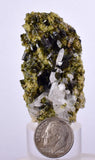 5.1cms EPIDOTE QUARTZ CRYSTALS PERU CLUSTER COLLECTOR GREEN COLOR MINERAL CB143