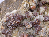14cms GEM SPHALERITE RUBY BLEND ON QUARTZ PYRITE CRYSTALS PERU MB141