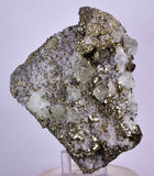 12cms PYRITE CUBIC QUARTZ FLUORITE PERU SHINY CRYSTALS MINERAL COLLECTOR MB126