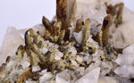 11cms CALCITE TOOTH DOG WITH QUARTZ CRYSTALS PERU SHINY MINERAL SPECIMEN QB103