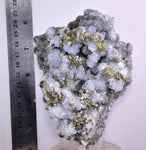 14cm BLUE DOLOMITE SELLAITE CRYSTALS CHALCOPYRITE QUARTZ CALCITE PERU GB35