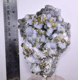 14cm BLUE DOLOMITE SELLAITE CRYSTALS CHALCOPYRITE QUARTZ CALCITE PERU GB35