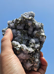 14cm BLUE DOLOMITE SELLAITE CRYSTALS CHALCOPYRITE QUARTZ CALCITE PERU GB35