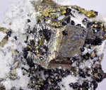 10.5cms GEM PYRITE APATITE SCHEELITE (?) SPHALERITE QUARTZ PERU CRYSTALS MB129