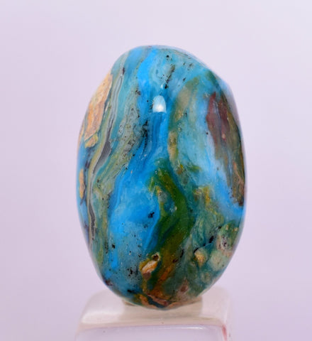12cts GEM BLUE OPAL SCENIC CABOCHON PERU SEASCAPE PENDANT JEWELRY BB389