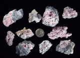 LOT 10 RHODOCHROSITE ROSETTE PERU PINK CRYSTALS HUANZALA MINE MINERAL RB540