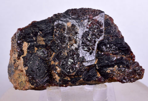 6.4cms  GEM GARNET STEPPED SPESSARTINE CRYSTALS PERU SHINY SHARP RARE GB49