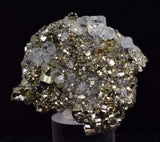 5.4cms PYRITE CUBIC FLUORITE PERU SHINY CRYSTALS MINERAL COLLECTOR MB133