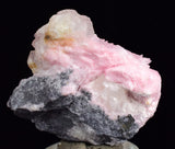 3.4cms RHODOCHROSITE PAGODA CALCITE CRYSTALS JORDANITE (?) GALENA PERU RB509