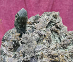 19cms EPIDOTE QUARTZ CRYSTALS PERU CLUSTER COLLECTOR GREEN COLOR MINERAL CB92