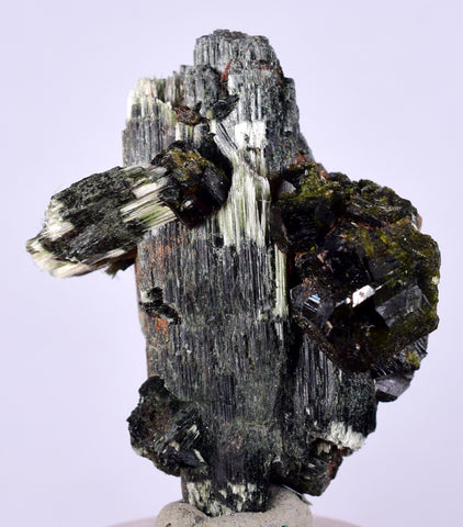 4cms ACTINOLITE EPIDOTE CRYSTALS PERU NATURAL BRILLIANT CLUSTER MINERAL CB97