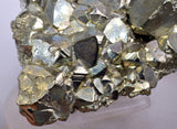 7.6cms PYRITE OCTAHEDRAL PERU SHINY CRYSTALS MINERAL SPECIMEN COLLECTOR MB88