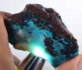 61grs GEM SILICA CHRYSOCOLLA SCENIC PERU CHALCEDONY COPPER MINERALS ROUGH SB187
