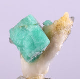 2.2cms GEM EMERALD CRYSTAL PYRITE CALCITE QUARTZ COLOMBIA MINERAL SPECIMEN EB27