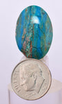12ct GEM BLUE OPAL SCENIC CABOCHON PERU SEASCAPE PENDANT JEWELRY BB384