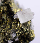 4.1cms APATITE SIDERITE QUARTZ CRYSTALS CHALCOPYRITE BORNITE PYRITE PERU AB06
