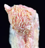 3.4cms RHODOCHROSITE ROSETTE QUARTZ SPHALERITE PERU PINK CRYSTALS NEEDLES  RB328