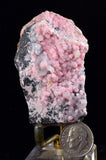 6.1cms RHODOCHROSITE ROSETTE HELVITE QUARTZ PERU PINK CRYSTALS MINERAL RB334