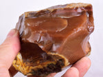 9cms GOLDEN AGATE CHALCEDONY ? BANDED ROUGH CHOCOLATE TRANSLUCENT PERU AB220