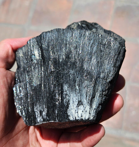 10.6cm GEM TOURMALINE SCHORL SHINY CRYSTALS PERU MINERAL SPECIMEN WB28