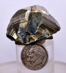 4.2cms PYRITE STRIATED PERU SHINY CRYSTALS MINERAL SPECIMEN COLLECTOR MB86