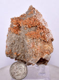 6.1 cms RED ORANGE ZEOLITE STILBITE LAUMONTITE CALCITE CRYSTALS PERU FB60
