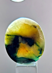 26cts  GEM SILICA CHRYSOCOLLA SCENIC LILY MINE PERU CABOCHON PENDANT BB317