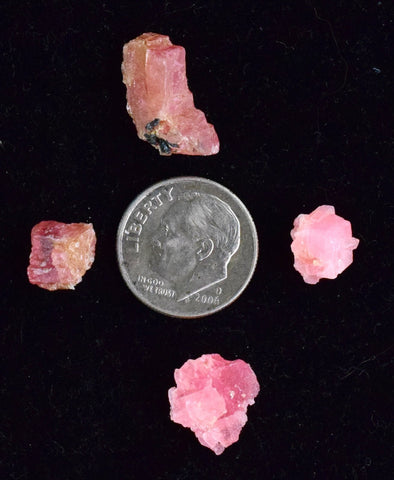 LOT 4 GEM RHODOCHROSITE CRYSTALS PERU MINERAL SPECIMEN COLLECTOR RB272
