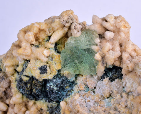 10.8cms GREEN FLUORITE PYRITE CRYSTAL PERU HUANZALA MINE SHINY NEW FIND KB33