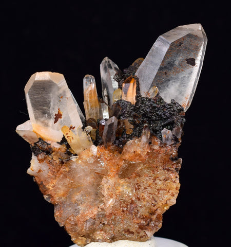 4.7cms HEMATOID JAPAN LAW QUARTZ  GOETHITE MINERAL SPECIMEN PERU QB114