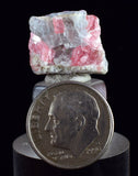 1.9cms RHODOCHROSITE PYRITE FLUORITE CHINA CRYSTAL RHOMBOHEDRAL MINIATURE RB638