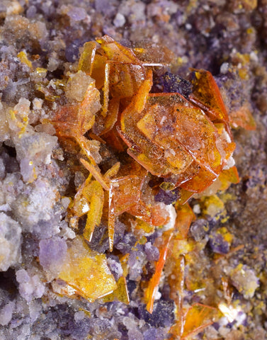 10cms GEM WULFENITE FLUORITE MIMETITE CRYSTALS ALAMO ARIZONA USA MINERAL YB39