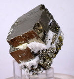 4.7cms PYRITE CUBIC QUARTZ CALCITE PERU SHINY CRYSTALS MINERAL COLLECTOR MB11