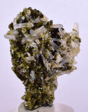 3.8cms EPIDOTE QUARTZ CRYSTALS PERU CLUSTER COLLECTOR GREEN COLOR MINERAL CB145