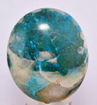 165carats  BLUE CHRYSOCOLLA QUARTZ MALACHITE PERU SCENIC CABOCHON PENDANT BB302